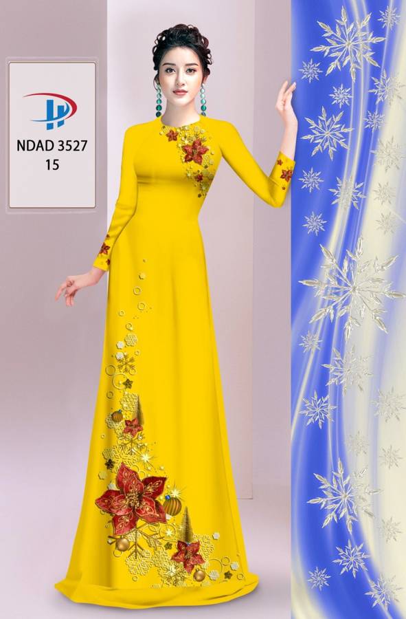 Vải Áo Dài Hoa In 3D AD NDAD3527 2